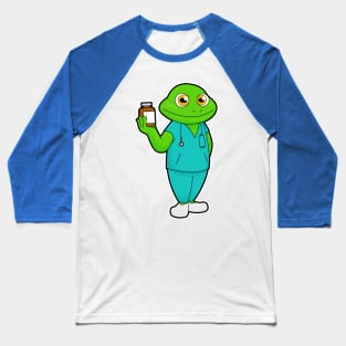 Frog as Nurse with Medicine & Stethoscope Baseball T-Shirt